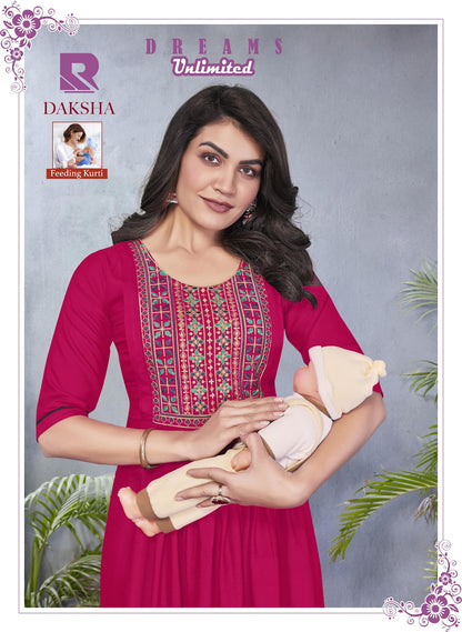 Daksha Raashi Rayon Feeding Kurtis Wholesaler Gujarat