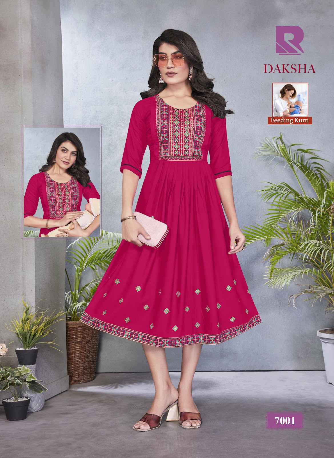 Daksha Raashi Rayon Feeding Kurtis Wholesaler Gujarat