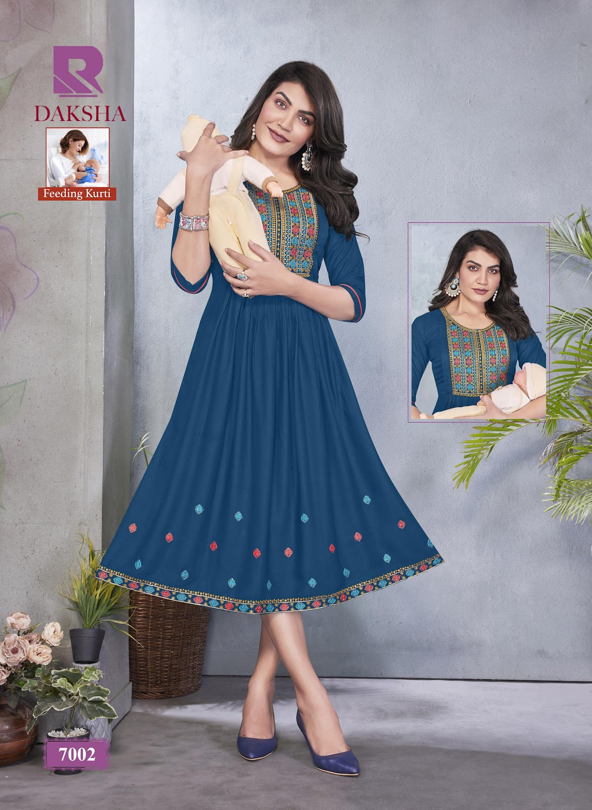 Daksha Raashi Rayon Feeding Kurtis Wholesaler Gujarat