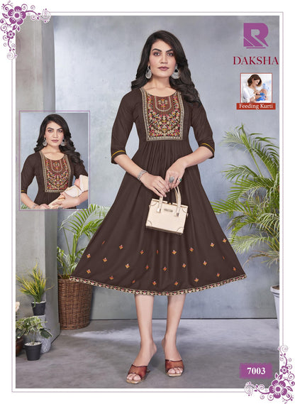 Daksha Raashi Rayon Feeding Kurtis Wholesaler Gujarat