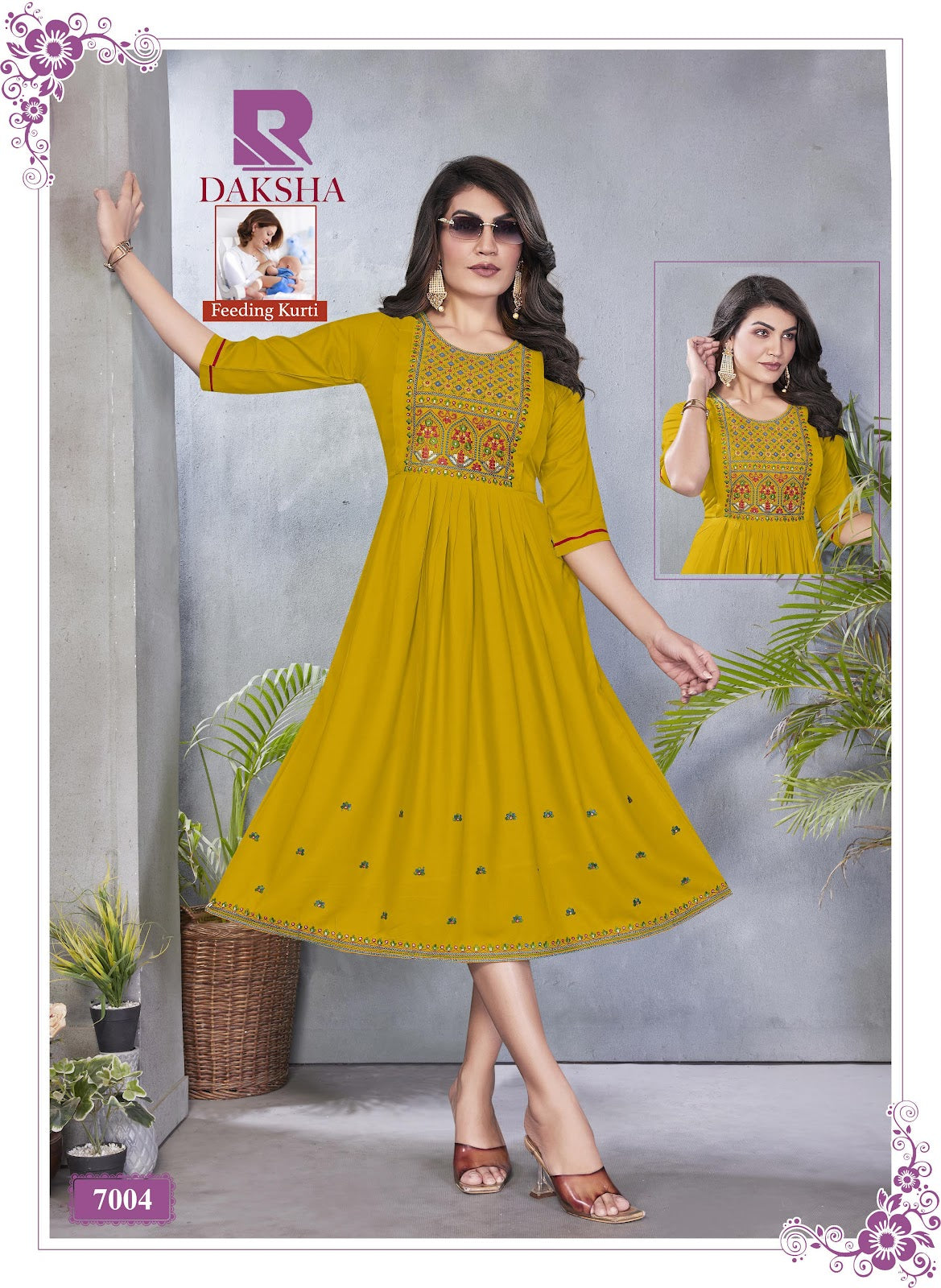 Daksha Raashi Rayon Feeding Kurtis Wholesaler Gujarat