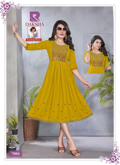 Daksha Raashi Rayon Feeding Kurtis Wholesaler Gujarat