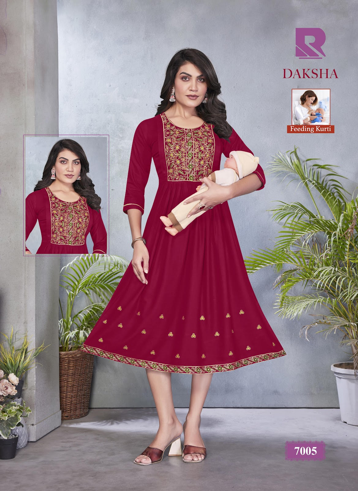 Daksha Raashi Rayon Feeding Kurtis Wholesaler Gujarat