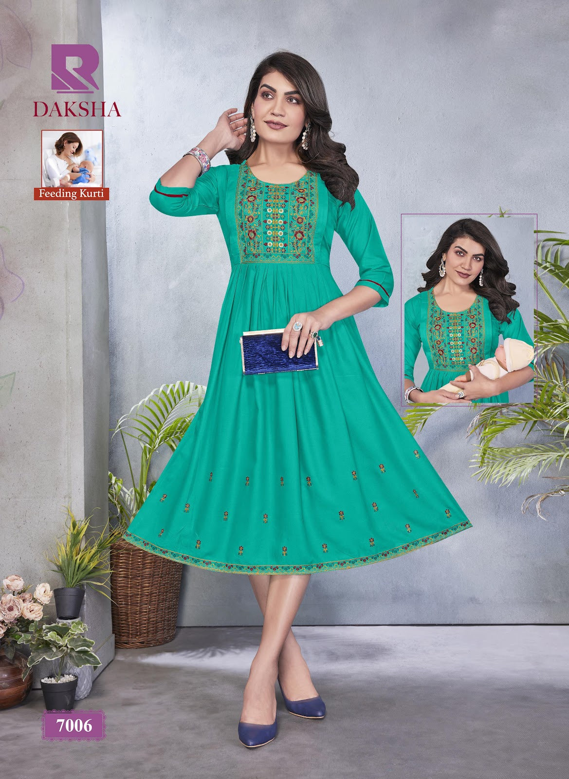 Daksha Raashi Rayon Feeding Kurtis Wholesaler Gujarat