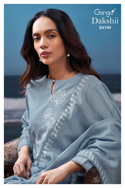 Dakshii 4749 Ganga Cotton Pant Style Suits Wholesaler Gujarat