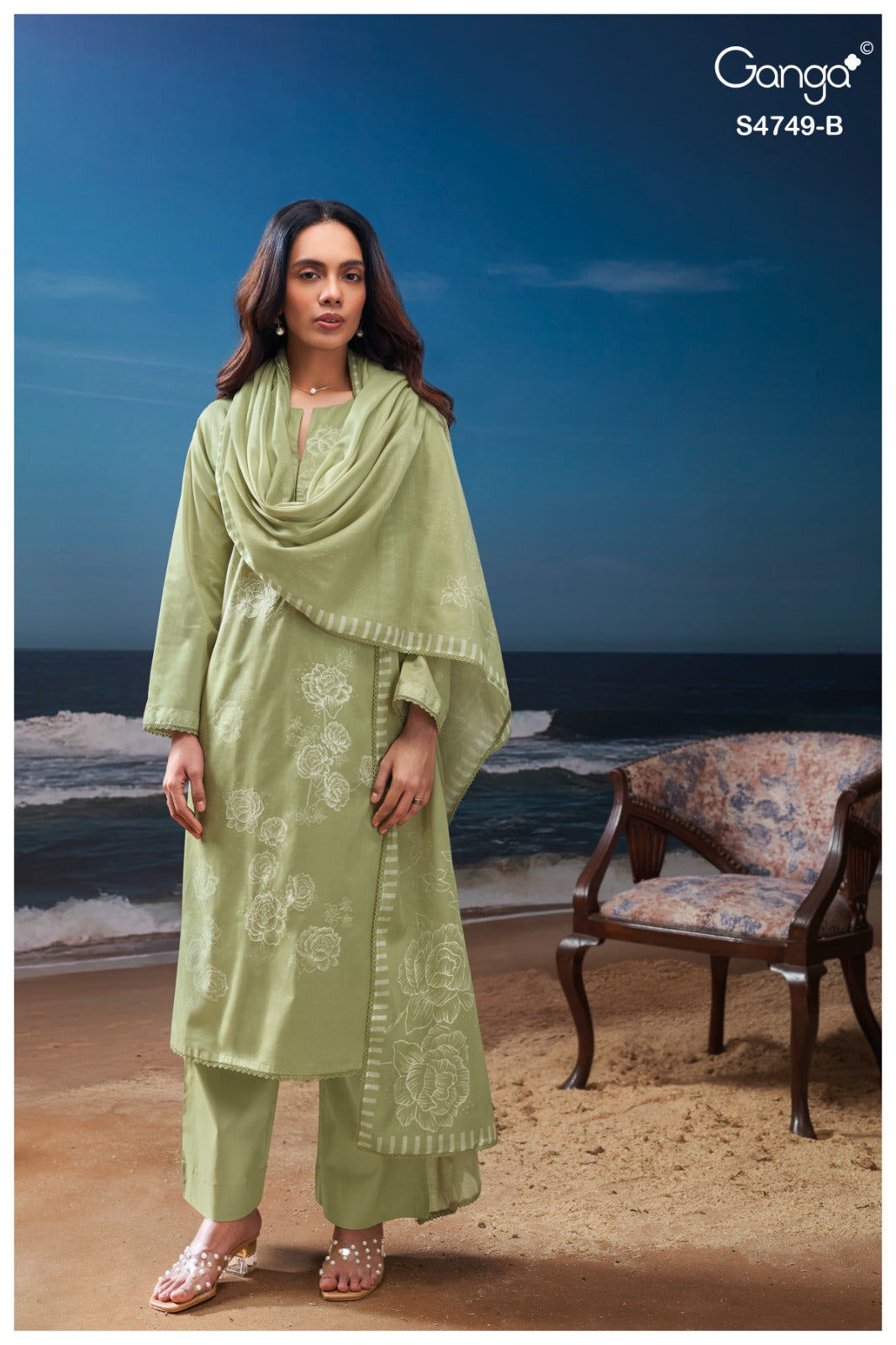 Dakshii 4749 Ganga Cotton Pant Style Suits Wholesaler Gujarat