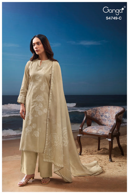 Dakshii 4749 Ganga Cotton Pant Style Suits Wholesaler Gujarat