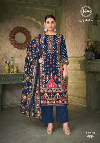 Dakshin Harshit Fashion Viscose Rayon Karachi Salwar Suits Wholesale Price