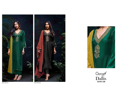 Dallis S3104 Ganga Gaji Silk Plazzo Style Suits Manufacturer India