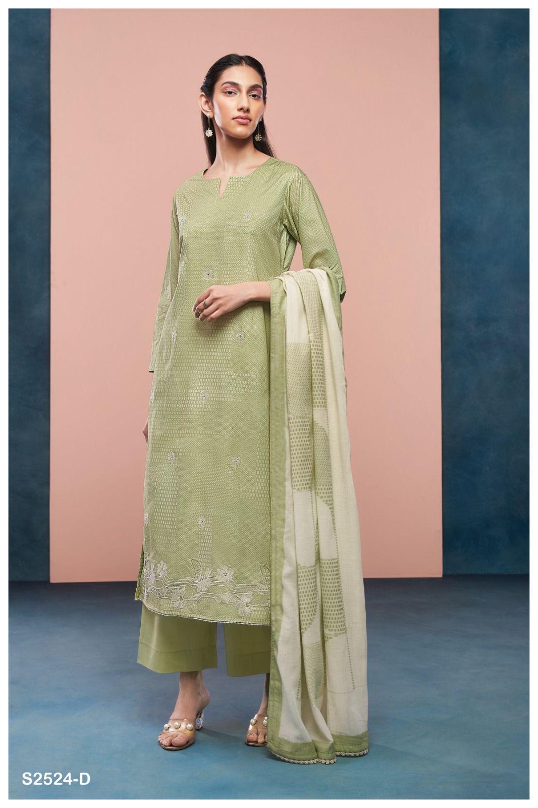 Dallyn 2524 Ganga Premium Cotton Plazzo Style Suits Wholesaler Gujarat