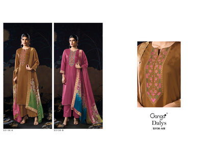Dalys 3136 Ganga Premium Bemberg Plazzo Style Suits Exporter India