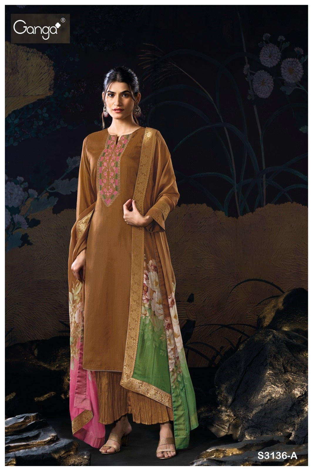 Dalys 3136 Ganga Premium Bemberg Plazzo Style Suits Exporter India