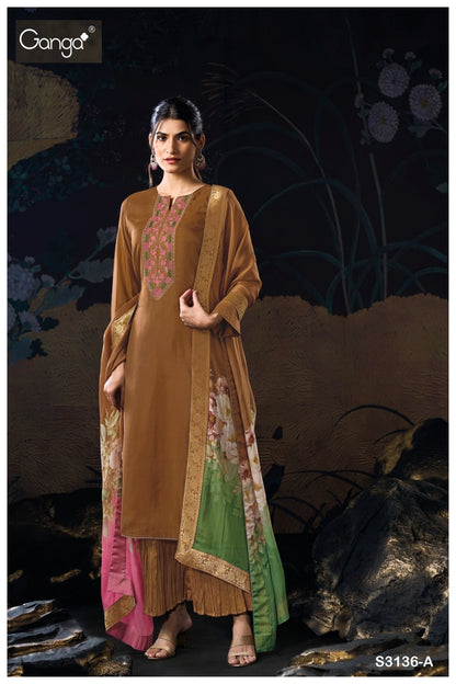 Dalys 3136 Ganga Premium Bemberg Plazzo Style Suits Exporter India