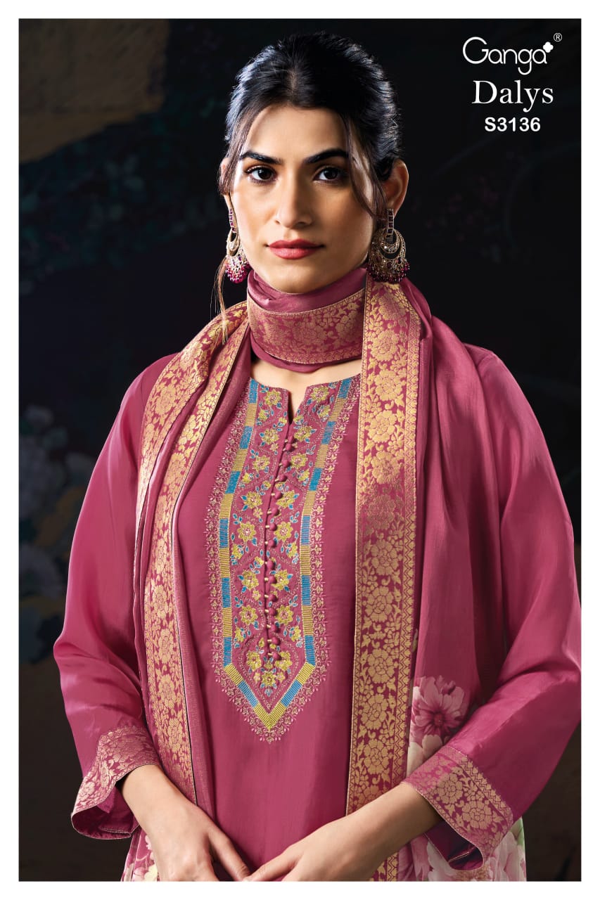 Dalys 3136 Ganga Premium Bemberg Plazzo Style Suits Exporter India