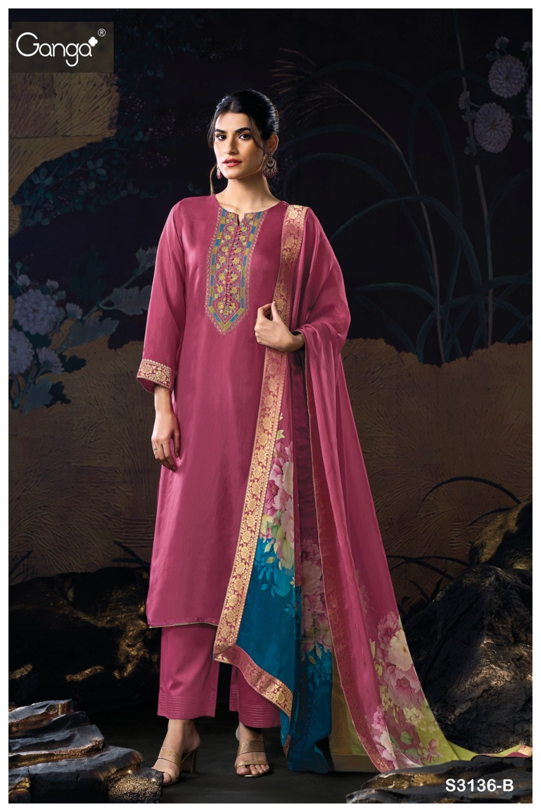 Dalys 3136 Ganga Premium Bemberg Plazzo Style Suits Exporter India