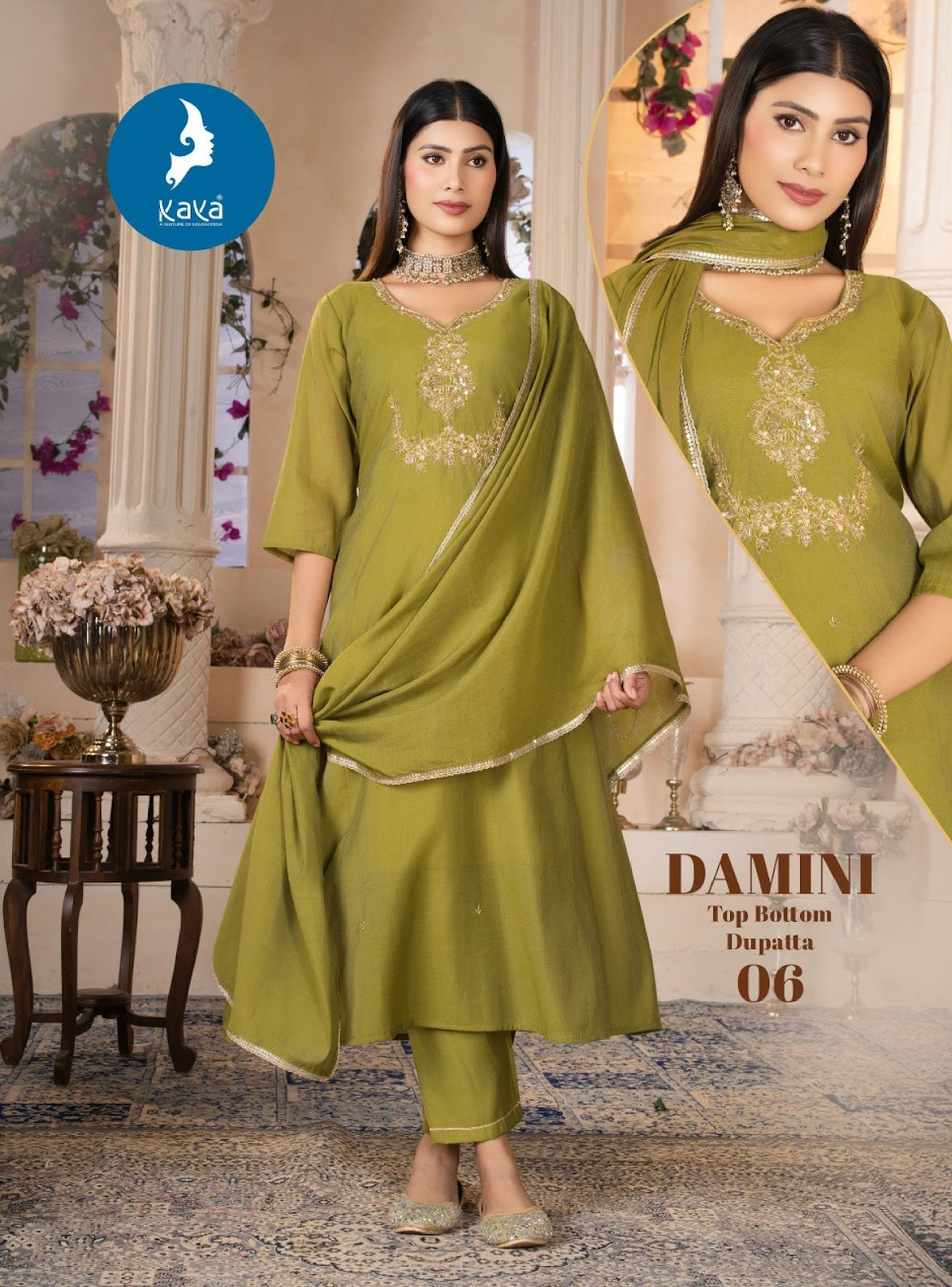 Damini Kaya Chanderi Readymade Anarkali Suits Wholesale Rate