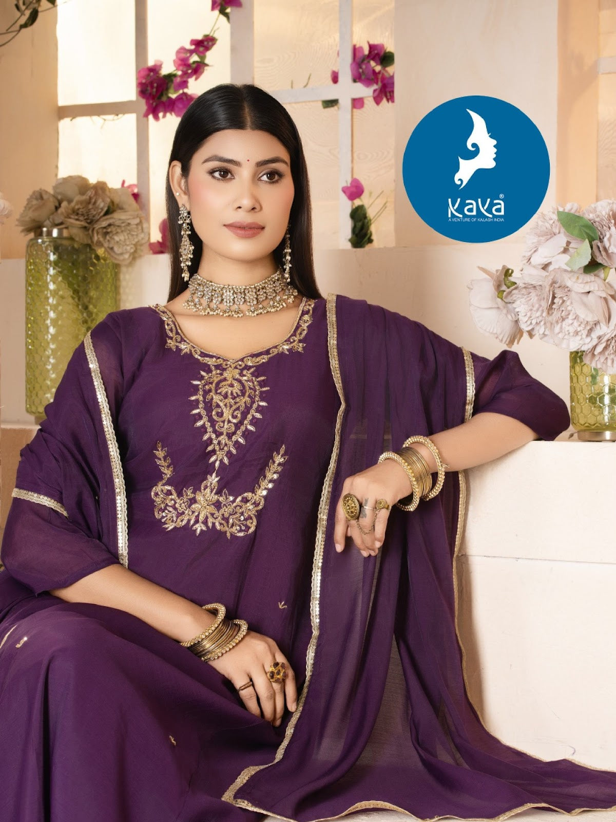 Damini Kaya Chanderi Readymade Anarkali Suits Wholesale Rate