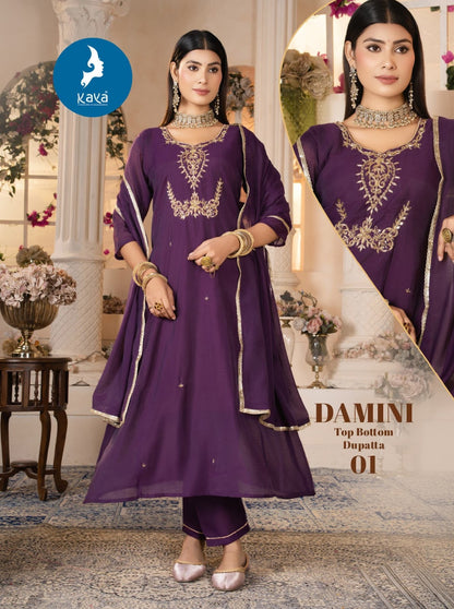 Damini Kaya Chanderi Readymade Anarkali Suits Wholesale Rate