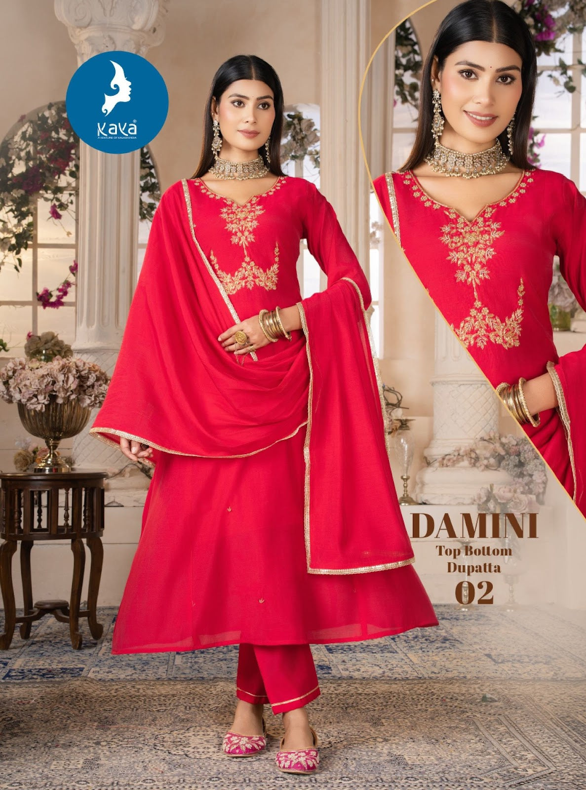 Damini Kaya Chanderi Readymade Anarkali Suits Wholesale Rate