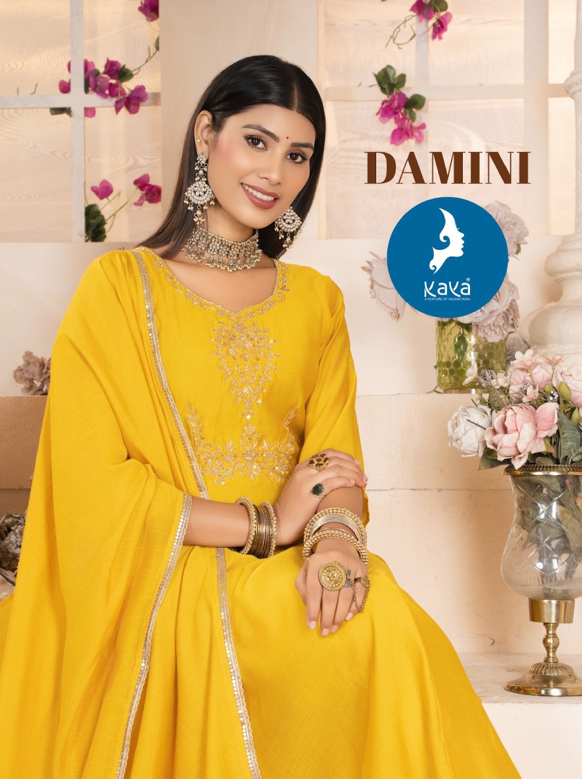 Damini Kaya Chanderi Readymade Anarkali Suits Wholesale Rate