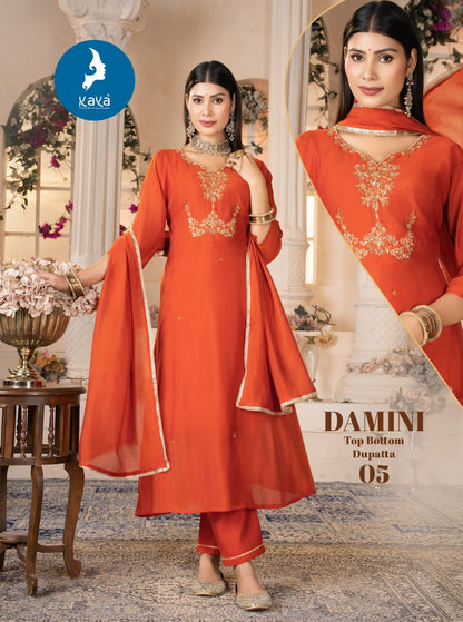 Damini Kaya Chanderi Readymade Anarkali Suits Wholesale Rate