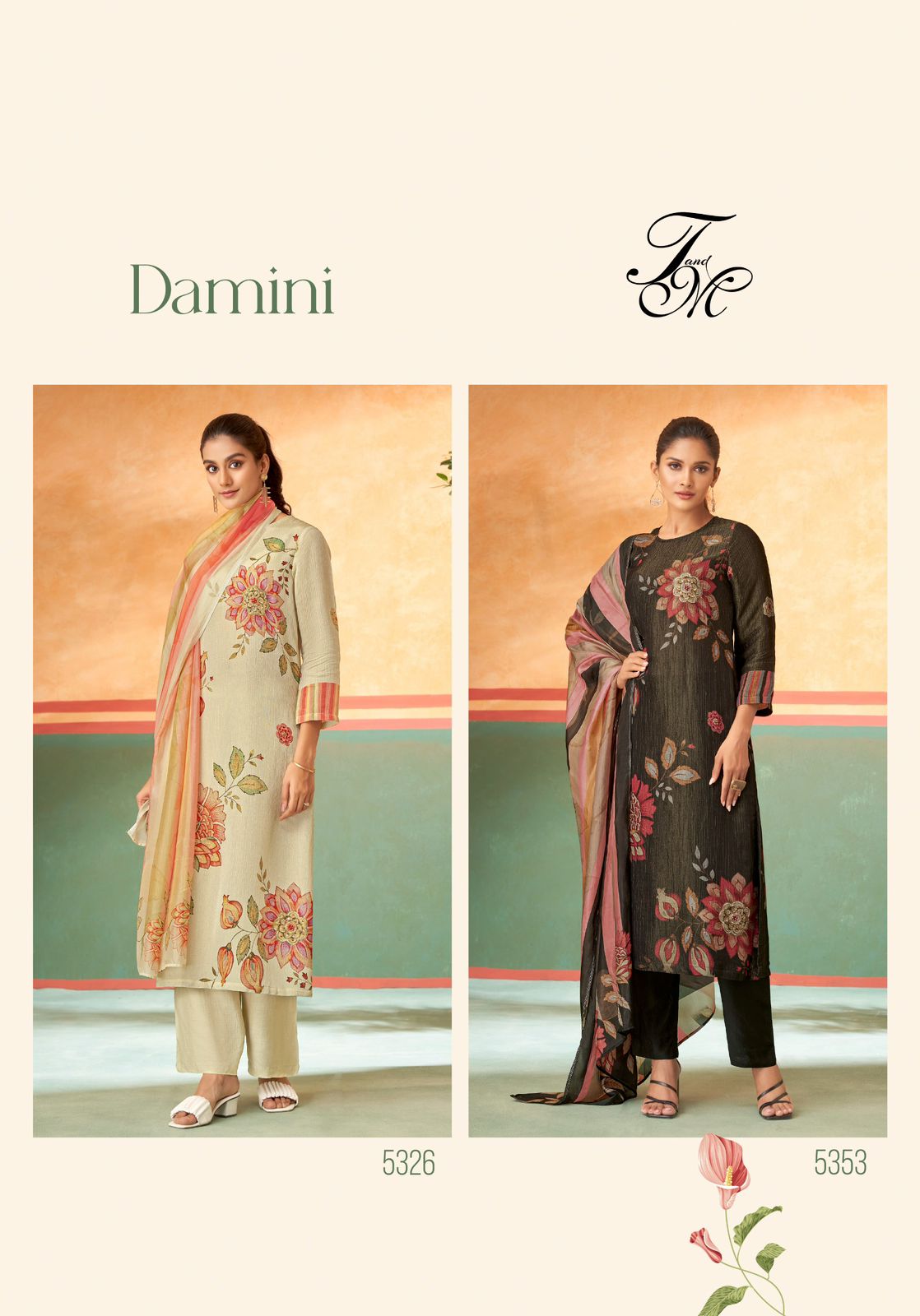 Damini Tm Tissue Pant Style Suits Exporter Gujarat