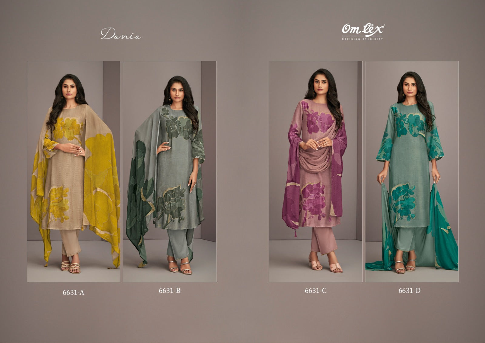 Dania Omtex Silk Pant Style Suits Exporter Ahmedabad