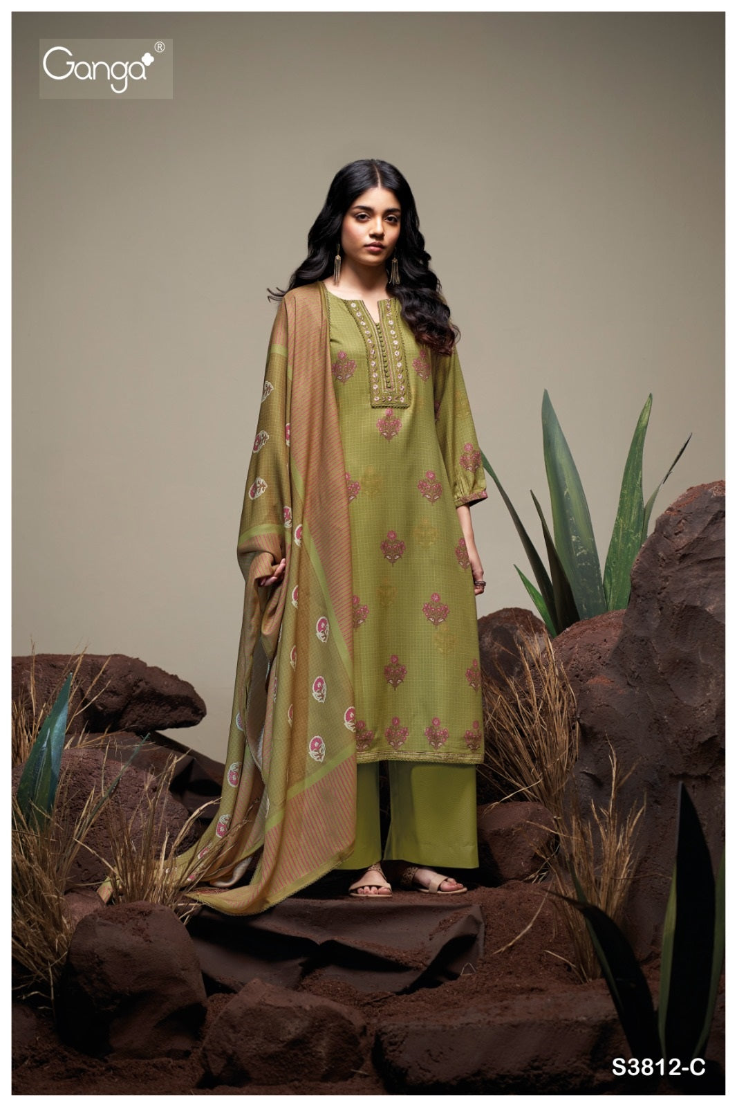 Danika 3812 Ganga Pashmina Suits Wholesale Price