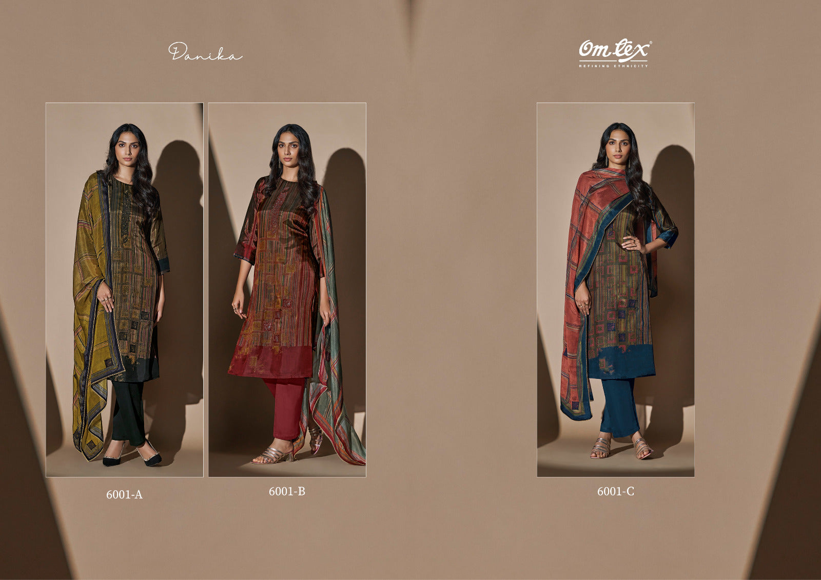 Danika 6001 Omtex Silk Plazzo Style Suits Manufacturer Gujarat