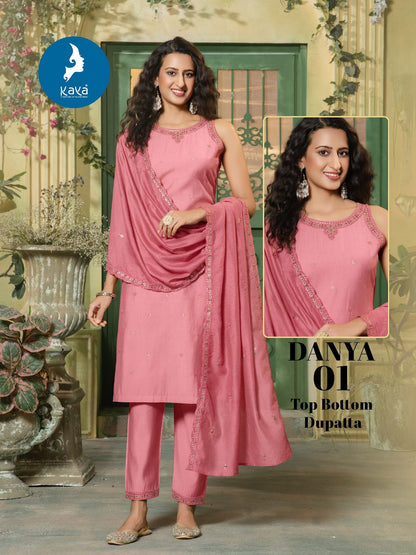 Danya Kaya Roman Silk Readymade Pant Style Suits Wholesaler