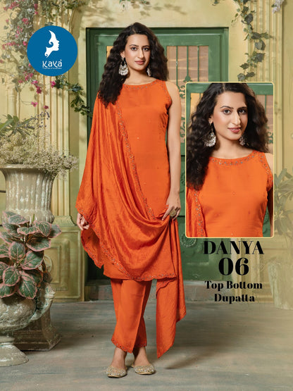 Danya Kaya Roman Silk Readymade Pant Style Suits Wholesaler