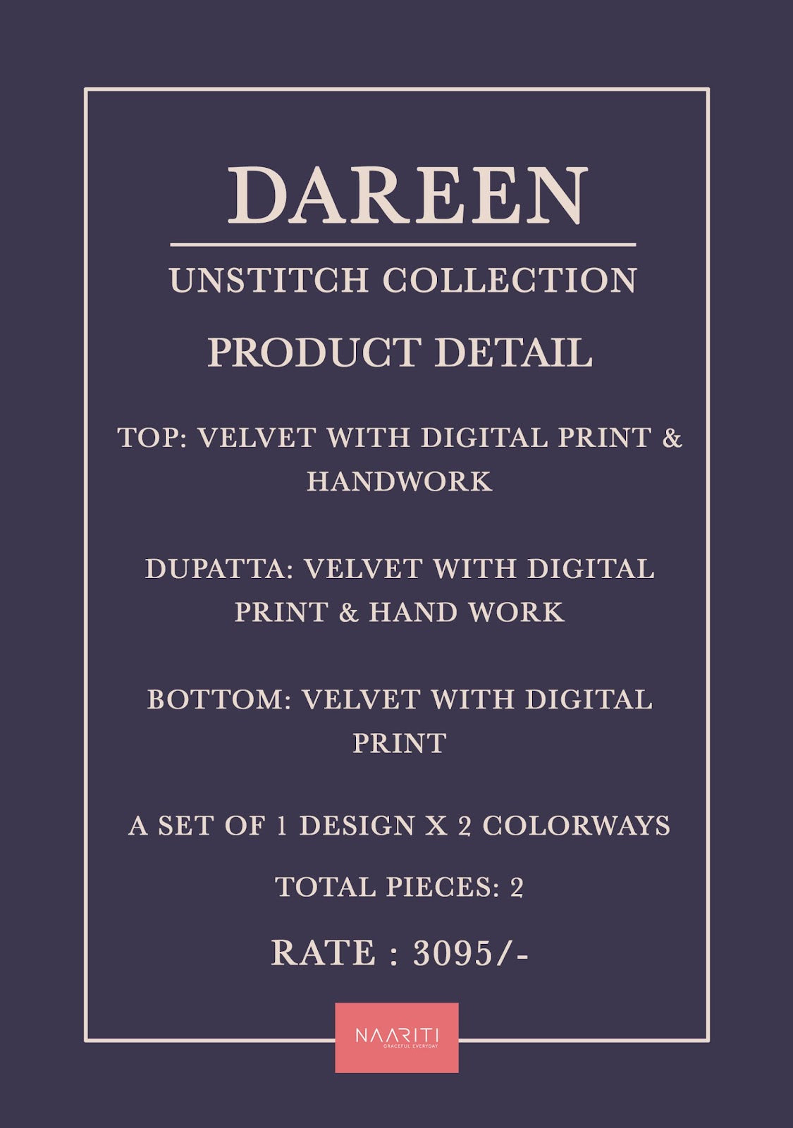 Dareen Naariti Pashmina Suits Wholesale Rate