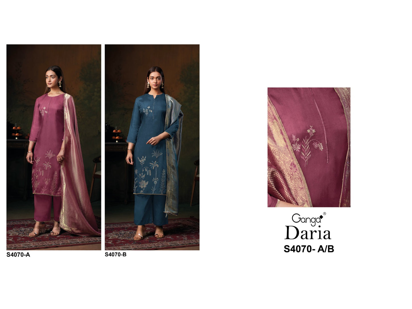 Daria 4070 Ganga Pant Style Suits Supplier India