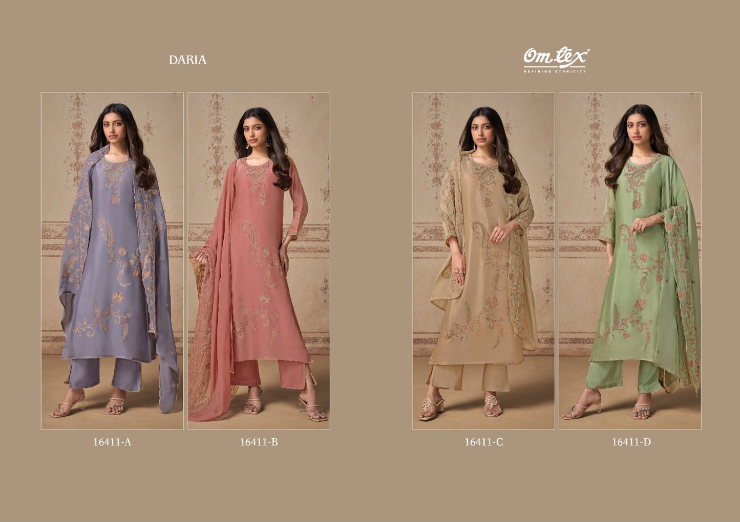Daria Omtex Silk Pant Style Suits Exporter Gujarat
