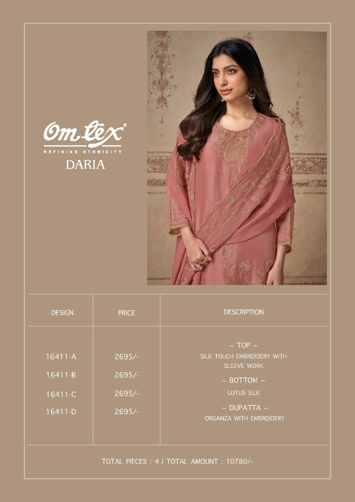 Daria Omtex Silk Pant Style Suits Exporter Gujarat