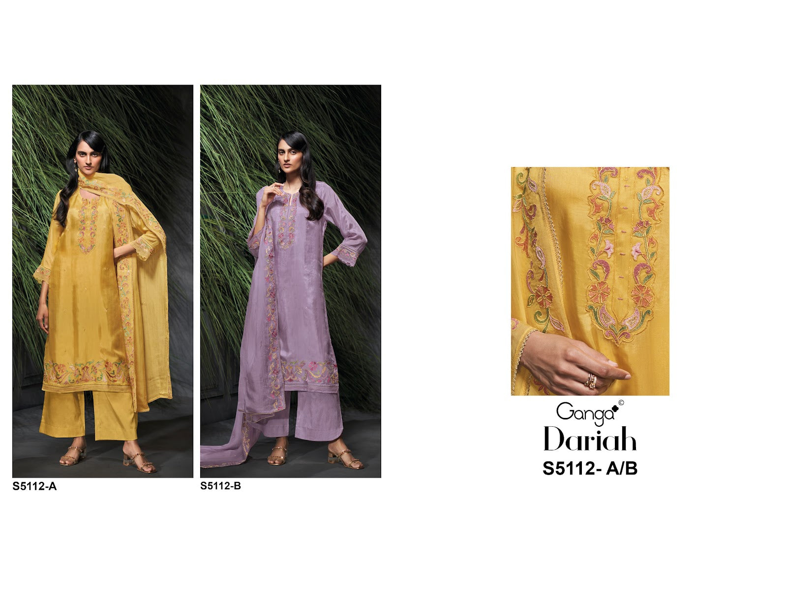Dariah S5112 Ganga Bemberg Plazzo Style Suits Exporter India