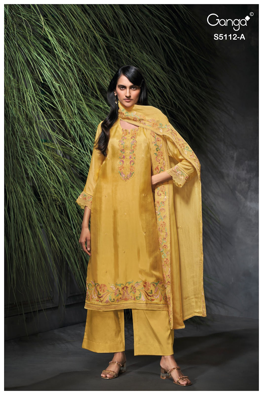 Dariah S5112 Ganga Bemberg Plazzo Style Suits Exporter India