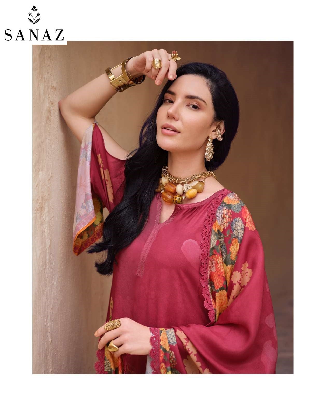 Dark Petals Sanaz Viscose Muslin Pant Style Suits Wholesaler India