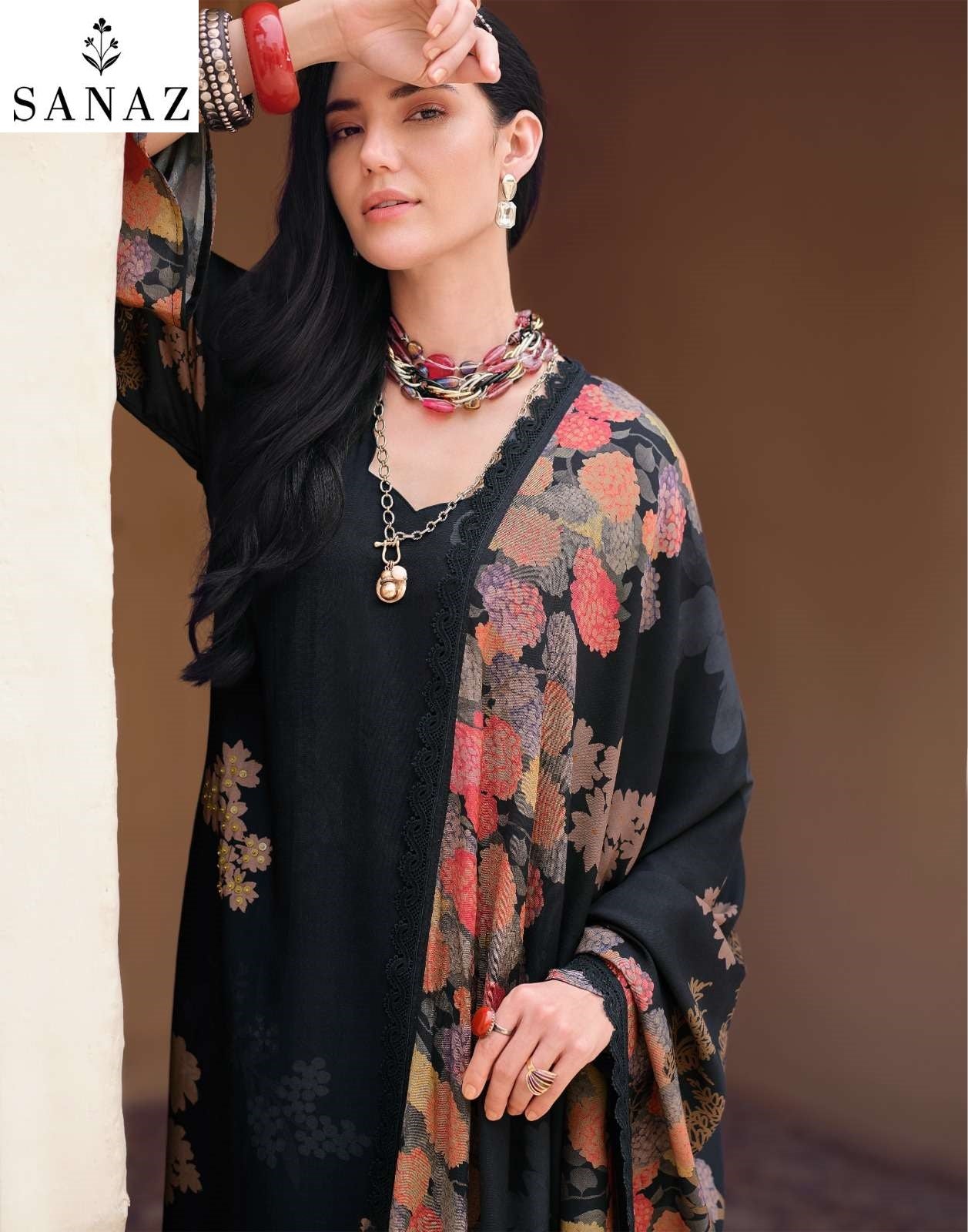 Dark Petals Sanaz Viscose Muslin Pant Style Suits Wholesaler India