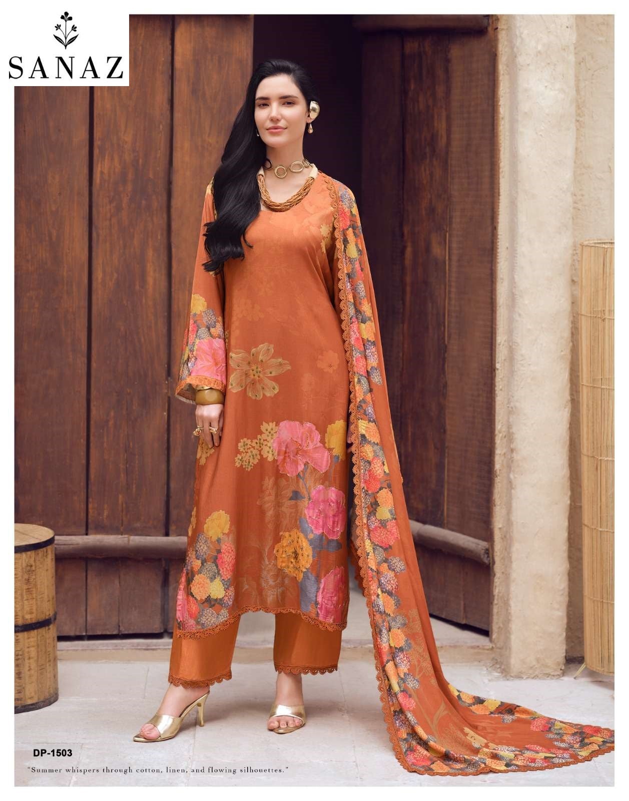 Dark Petals Sanaz Viscose Muslin Pant Style Suits Wholesaler India