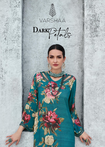 Dark Petals Varsha Fashions Viscose Pashmina Suits Manufacturer Ahmedabad