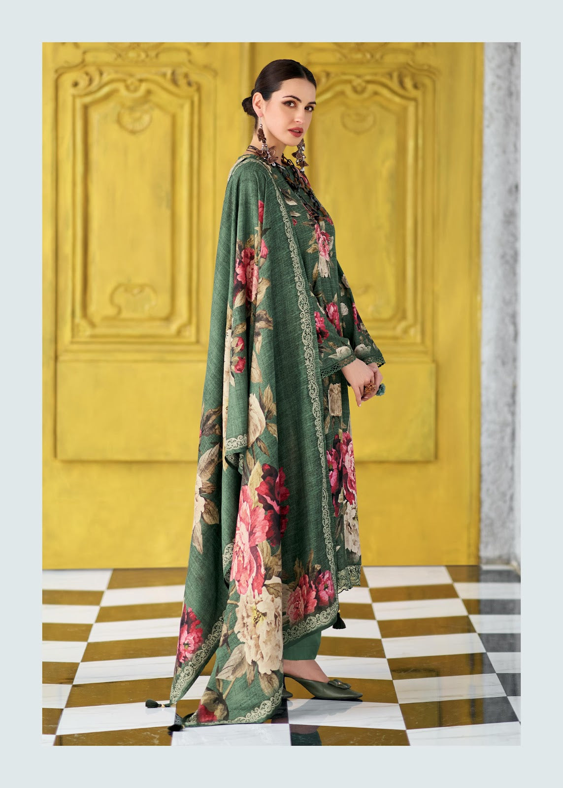 Dark Petals Varsha Fashions Viscose Pashmina Suits Manufacturer Ahmedabad