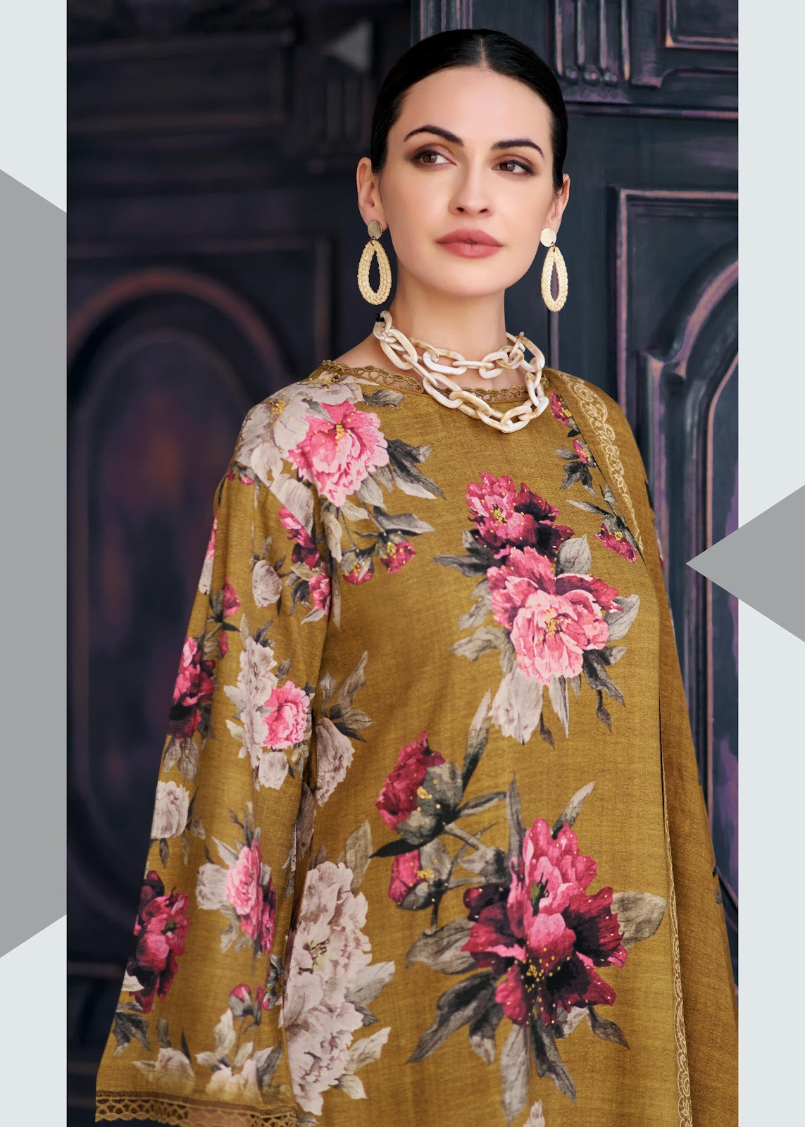 Dark Petals Varsha Fashions Viscose Pashmina Suits Manufacturer Ahmedabad