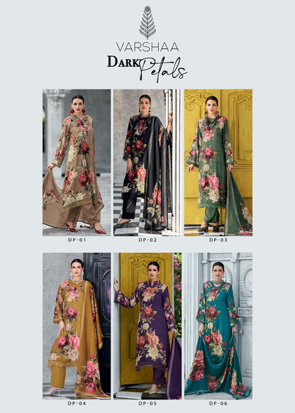 Dark Petals Varsha Fashions Viscose Pashmina Suits Manufacturer Ahmedabad