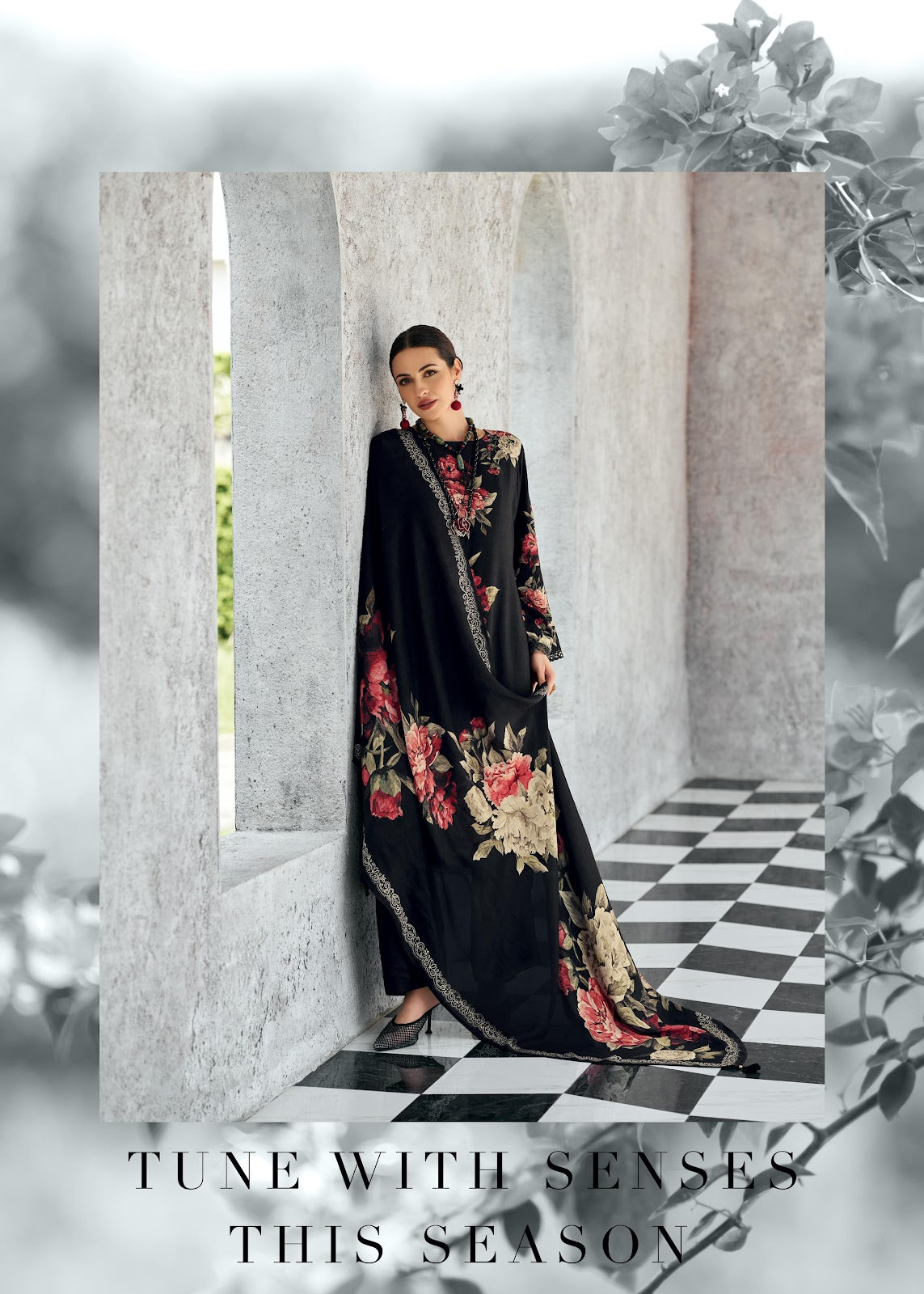 Dark Petals Varsha Fashions Viscose Pashmina Suits Manufacturer Ahmedabad