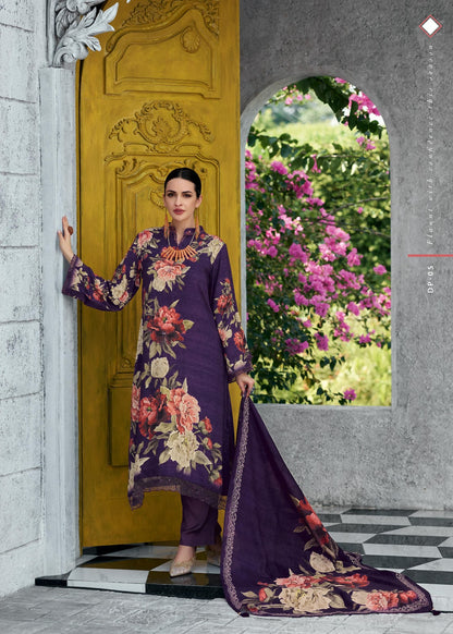 Dark Petals Varsha Fashions Viscose Pashmina Suits Manufacturer Ahmedabad