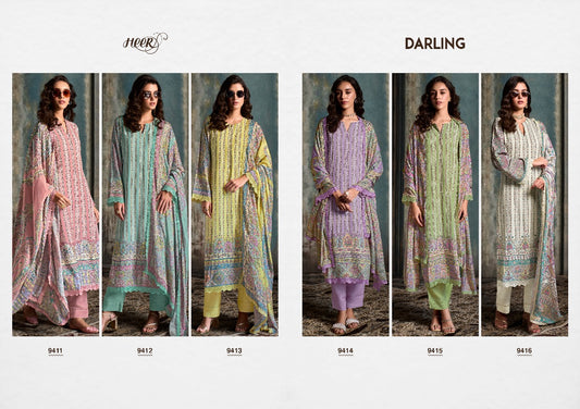Darling Heer Muslin Pant Style Suits Wholesale Price