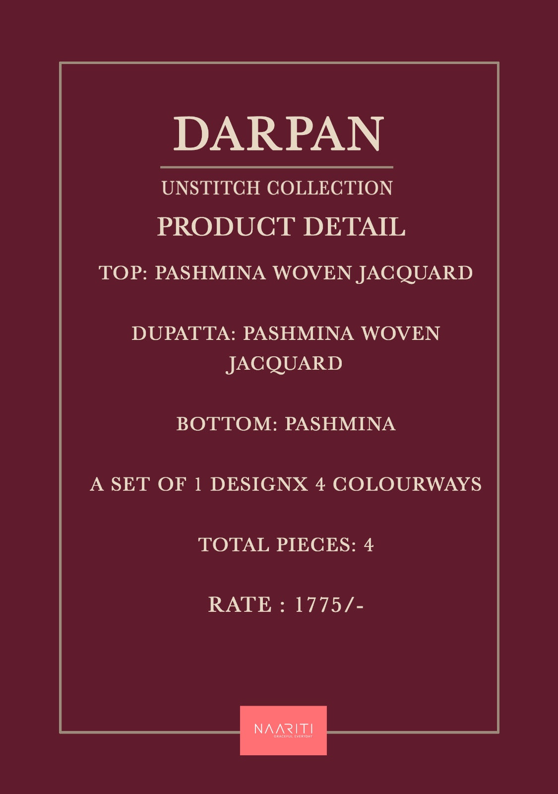 Darpan Naariti Woven Pashmina Suits Wholesaler India