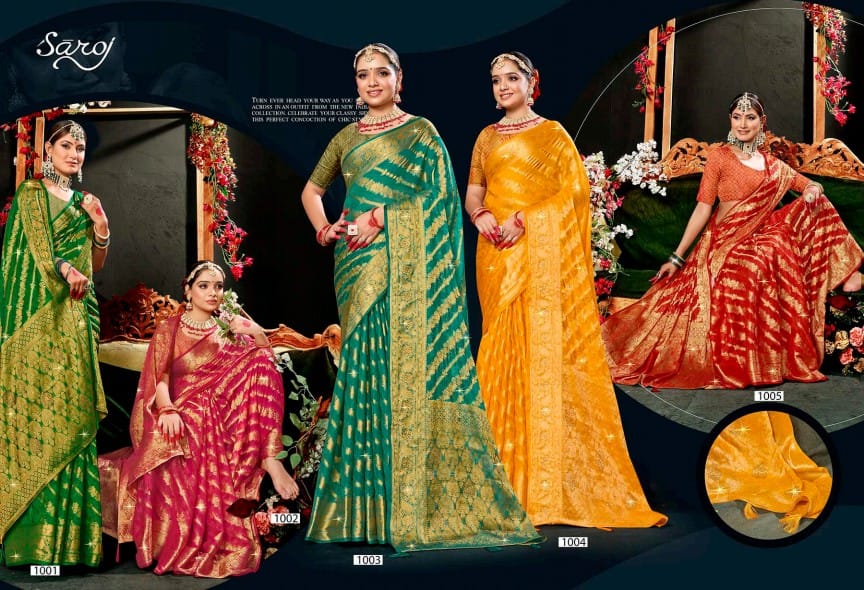 Darpan Saroski Vol 3 Saroj Soft Organza Sarees Exporter Gujarat