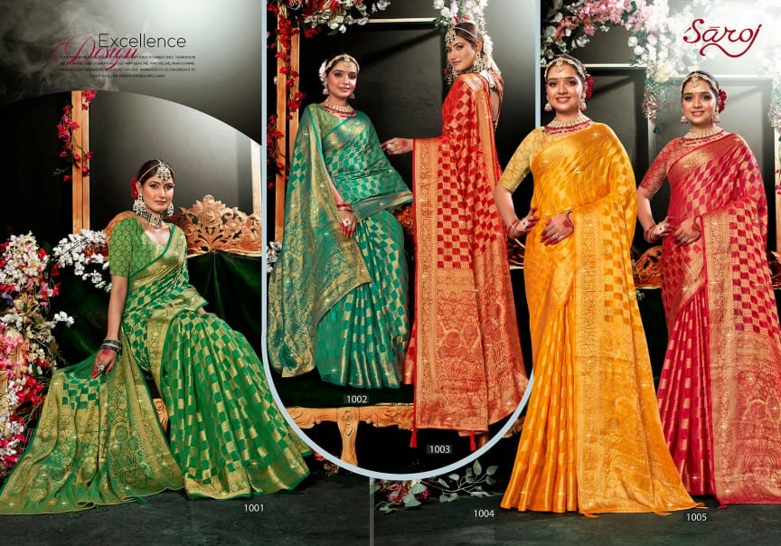 Darpan Saroski Vol 4 Saroj Soft Organza Sarees Exporter Gujarat